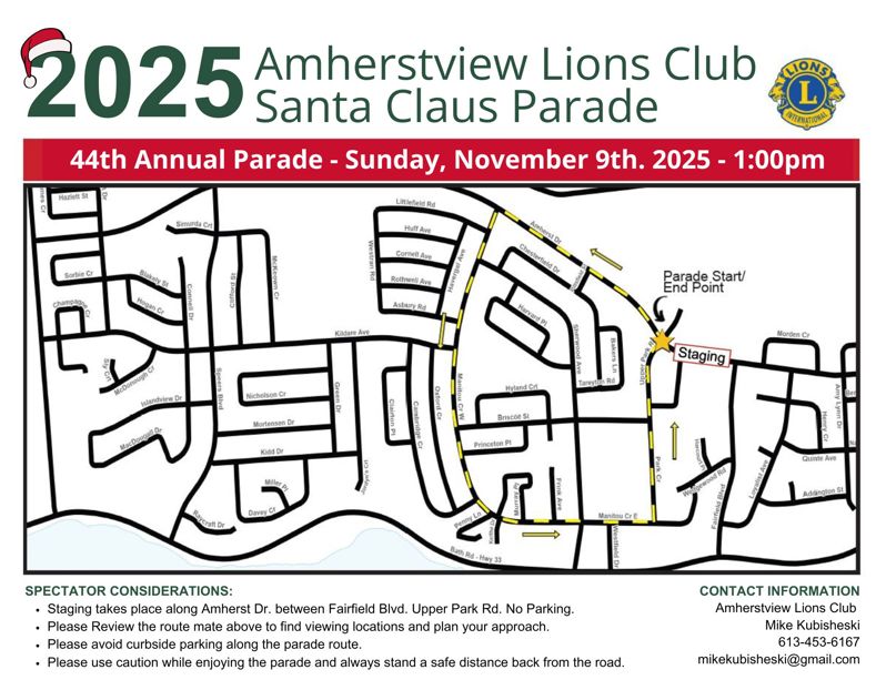 map of Santa parade