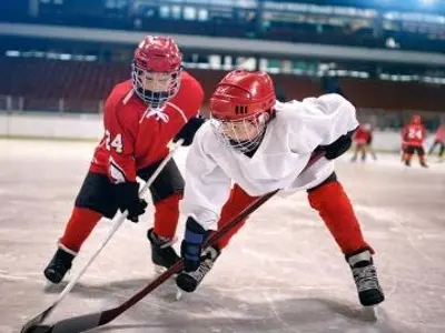 children playing hockey