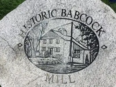 Babcock Mill stone sign