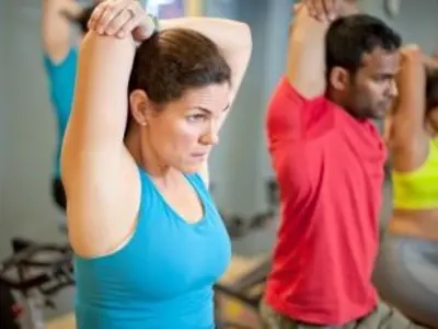 adults in a fitness class