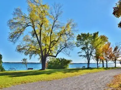 Waterfront trail in park