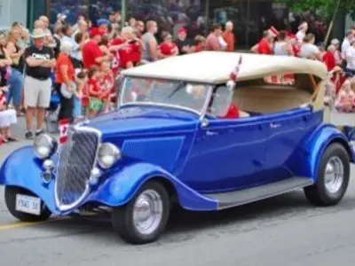 vintage car in a parade