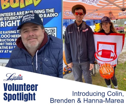 collage of father, son and daughter at a volunteer event